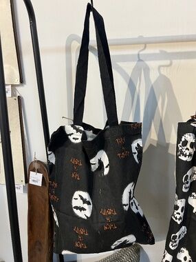 NWT Halloween Trick or Treat Tote Bag | Bats and Wolf Print